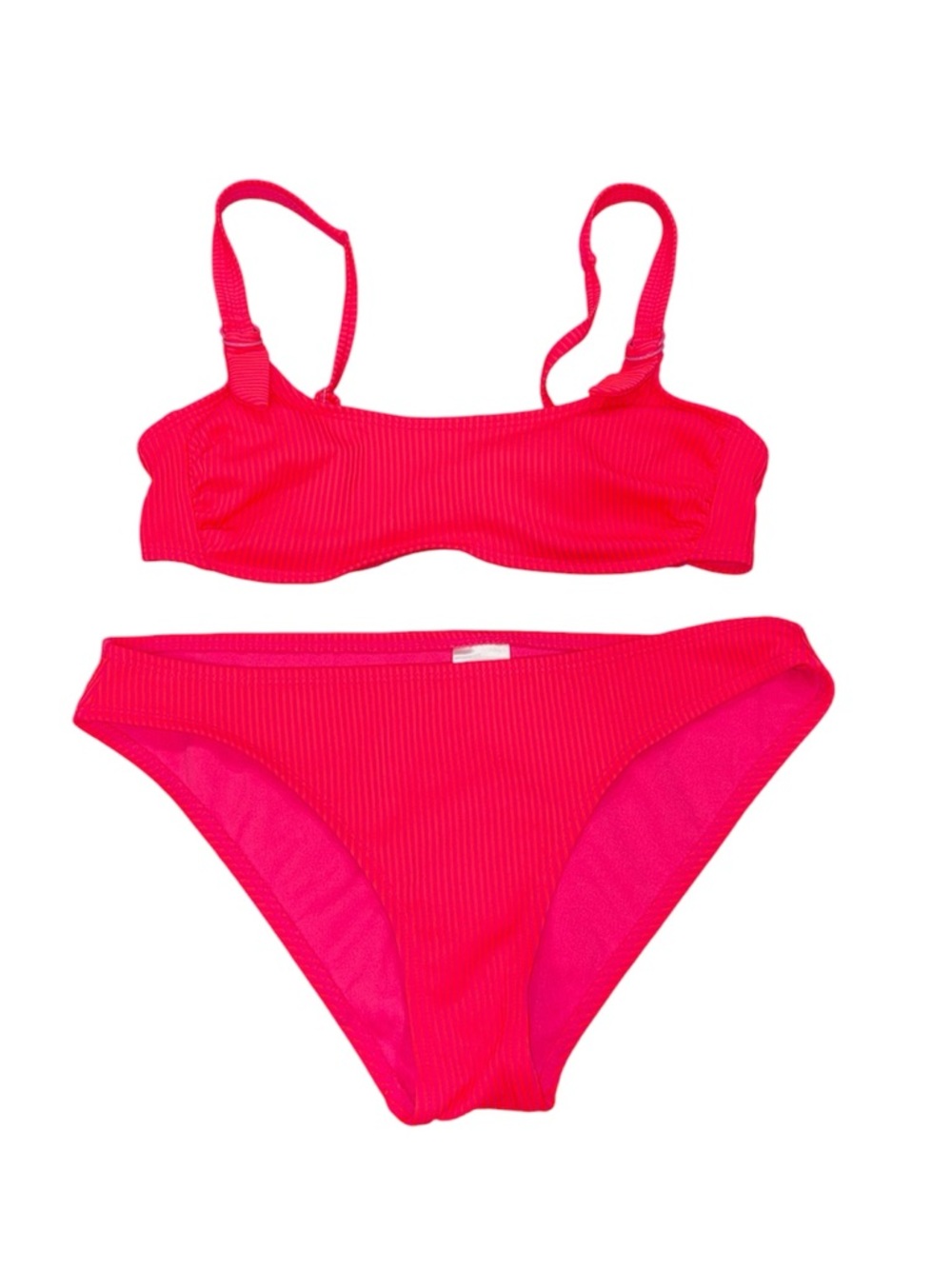 308. Xhilaration Women’s Hot Pink Ribbed Bikini Set Size M NWOT